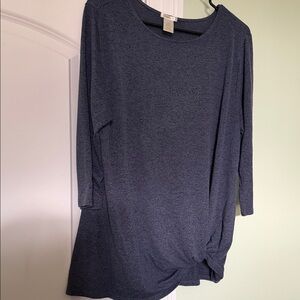 Matty M Navy Twist-Hem Long Sleeve Tee